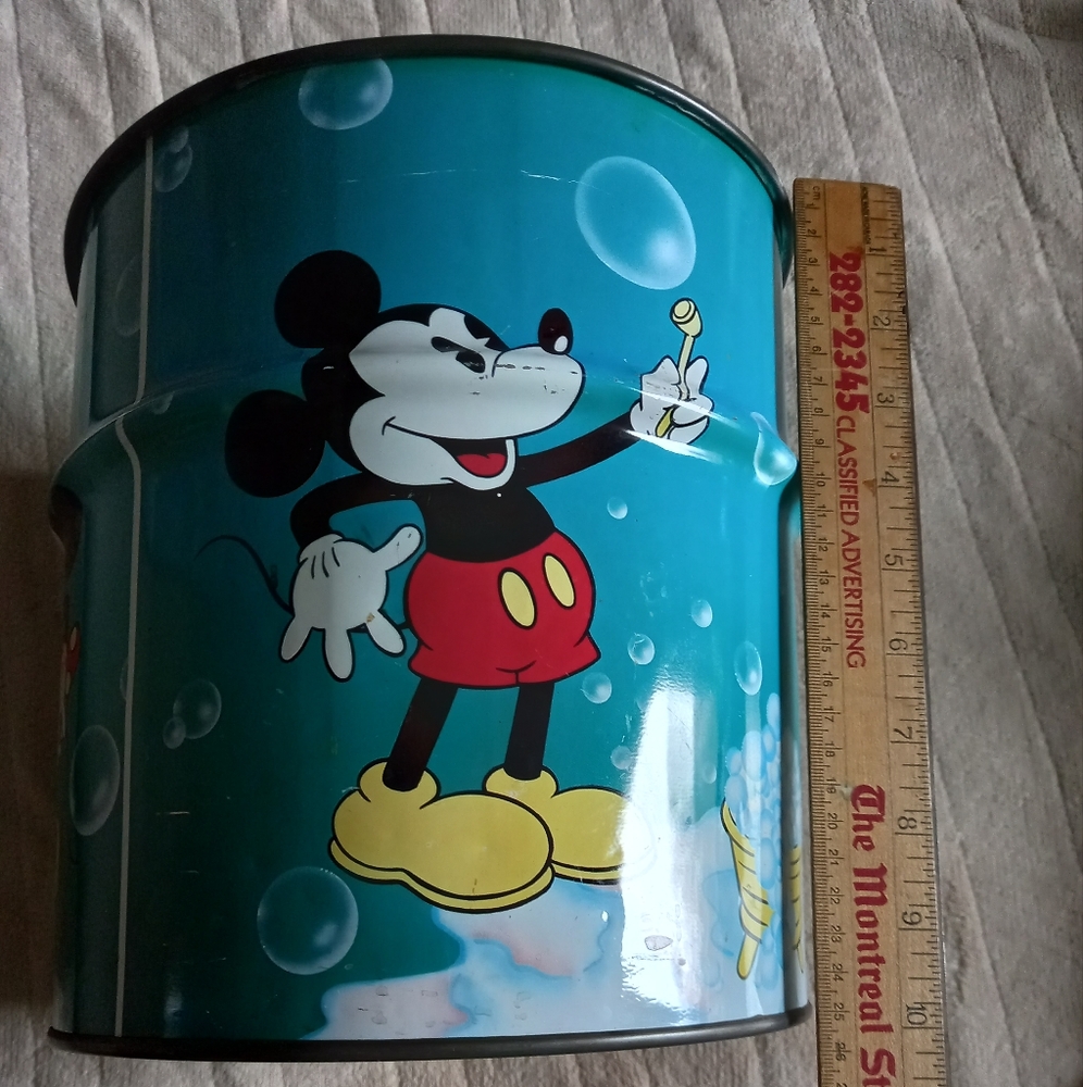 Rare Vintage Walt Disney Mickey Minnie Mouse Metal Bucket - Picture 3 of 12
